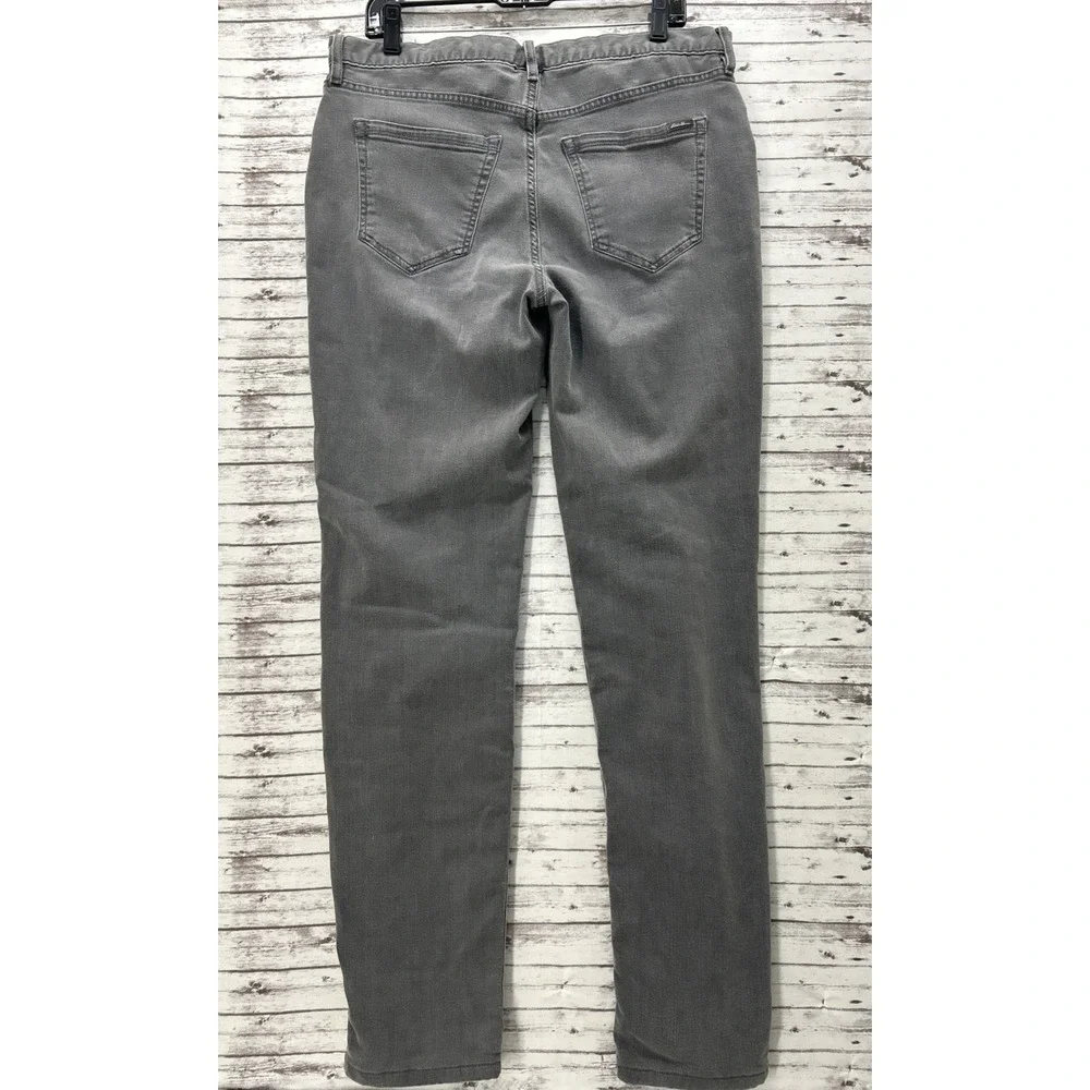 Eddie Bauer Boyfriend Jeans Women T10 Gray Mid Rise Flannel Lined Tall Relaxed